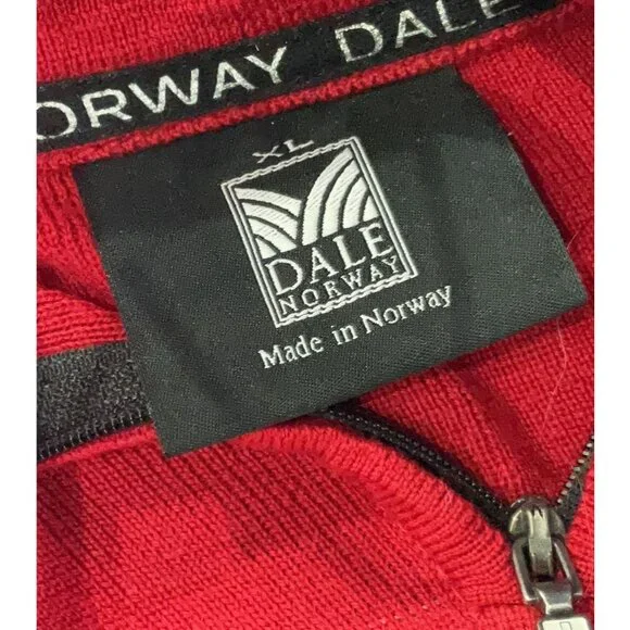 Dale of Norway Classic Pullover Sweater Women's XL 1/4 zip Red White Black - Picture 11 of 14